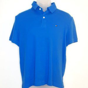 Men's Tommy Hilfiger Short Sleeve Blue Polo Shirt, Pre-Owned.